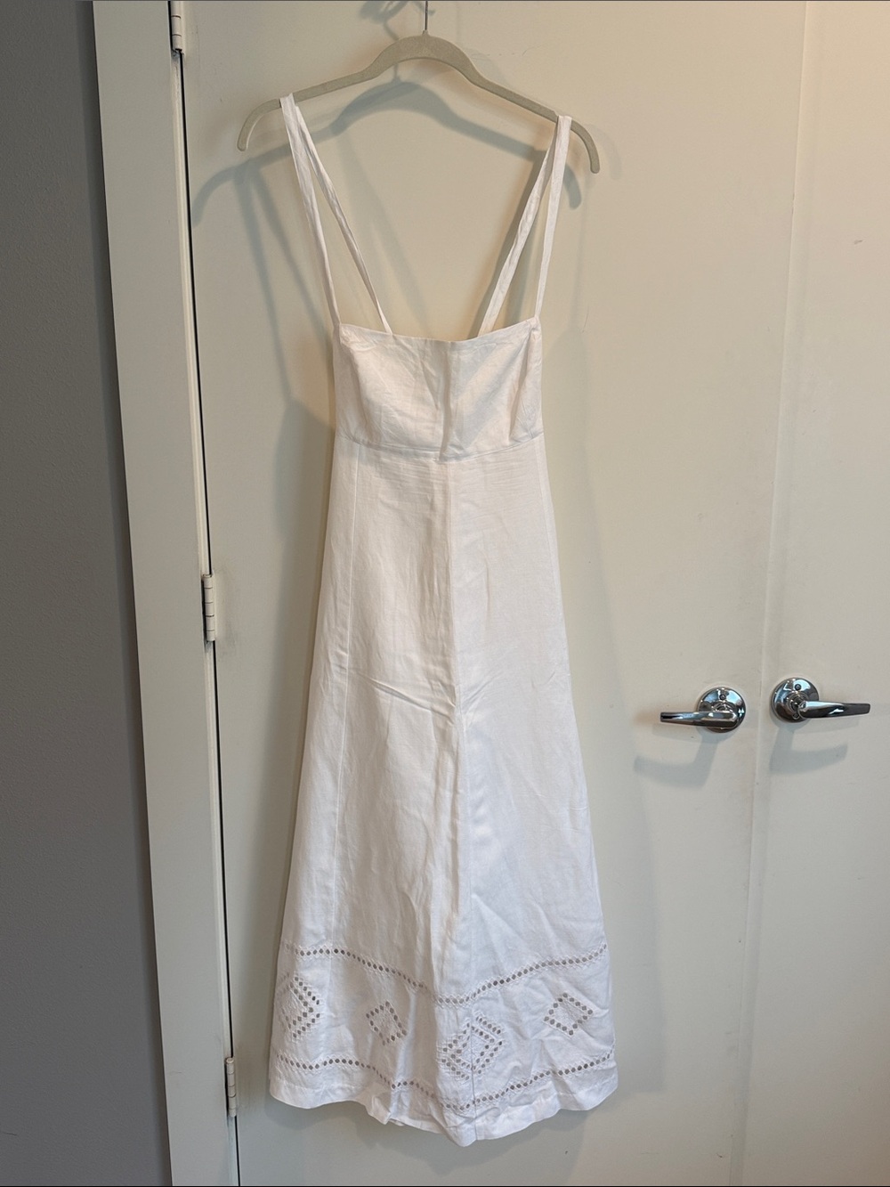 Madewell White Maxi Dress with Eyelet Hem
